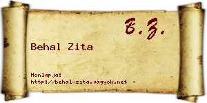 Behal Zita névjegykártya